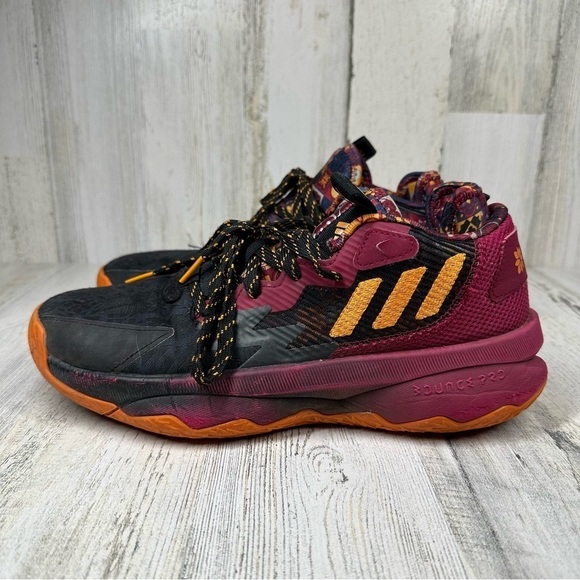 adidas Other - Adidas Dame 8 Lillard CNY Basketball Shoes Black Maroon #87